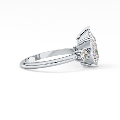 Pear Three Stone Lab Grown Diamond Engagement Ring