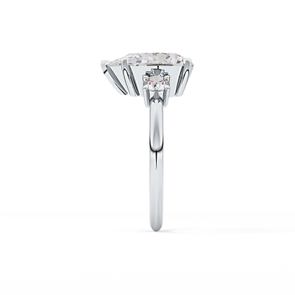Pear Three Stone Lab Grown Diamond Engagement Ring