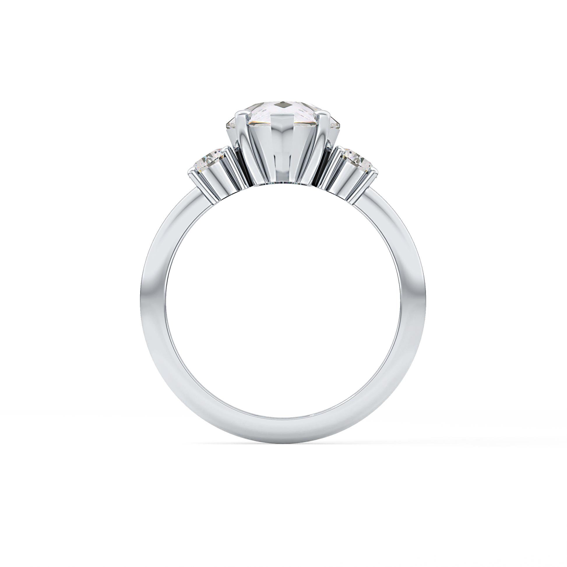 Pear Three Stone Lab Grown Diamond Engagement Ring