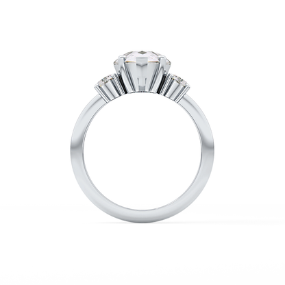 Pear Three Stone Lab Grown Diamond Engagement Ring
