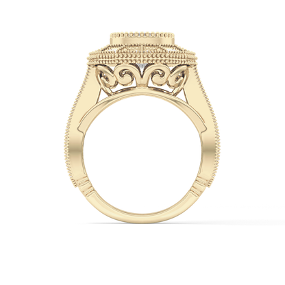 Round Cluster Lab Grown Diamond Engagement Ring