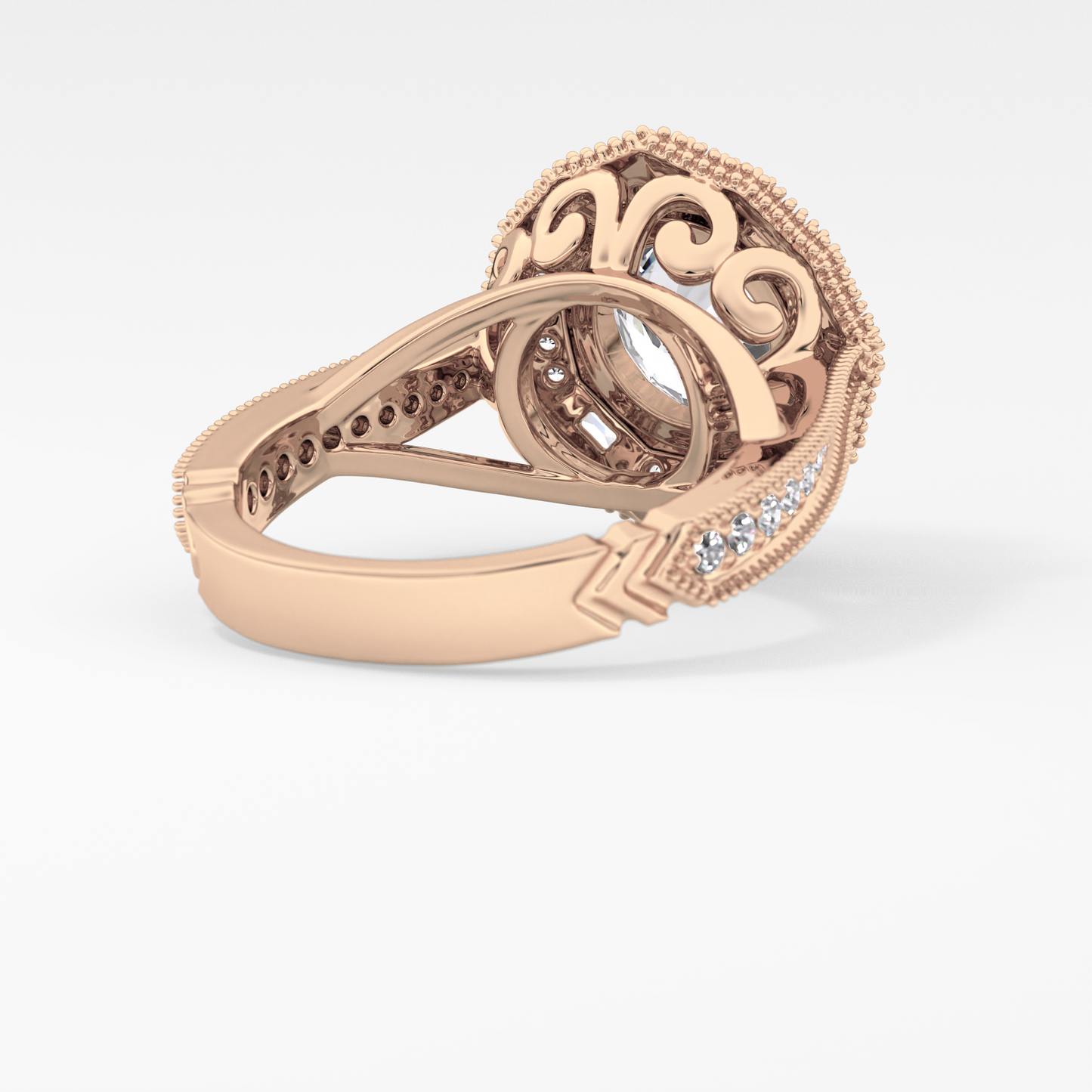 Round Cluster Lab Grown Diamond Engagement Ring
