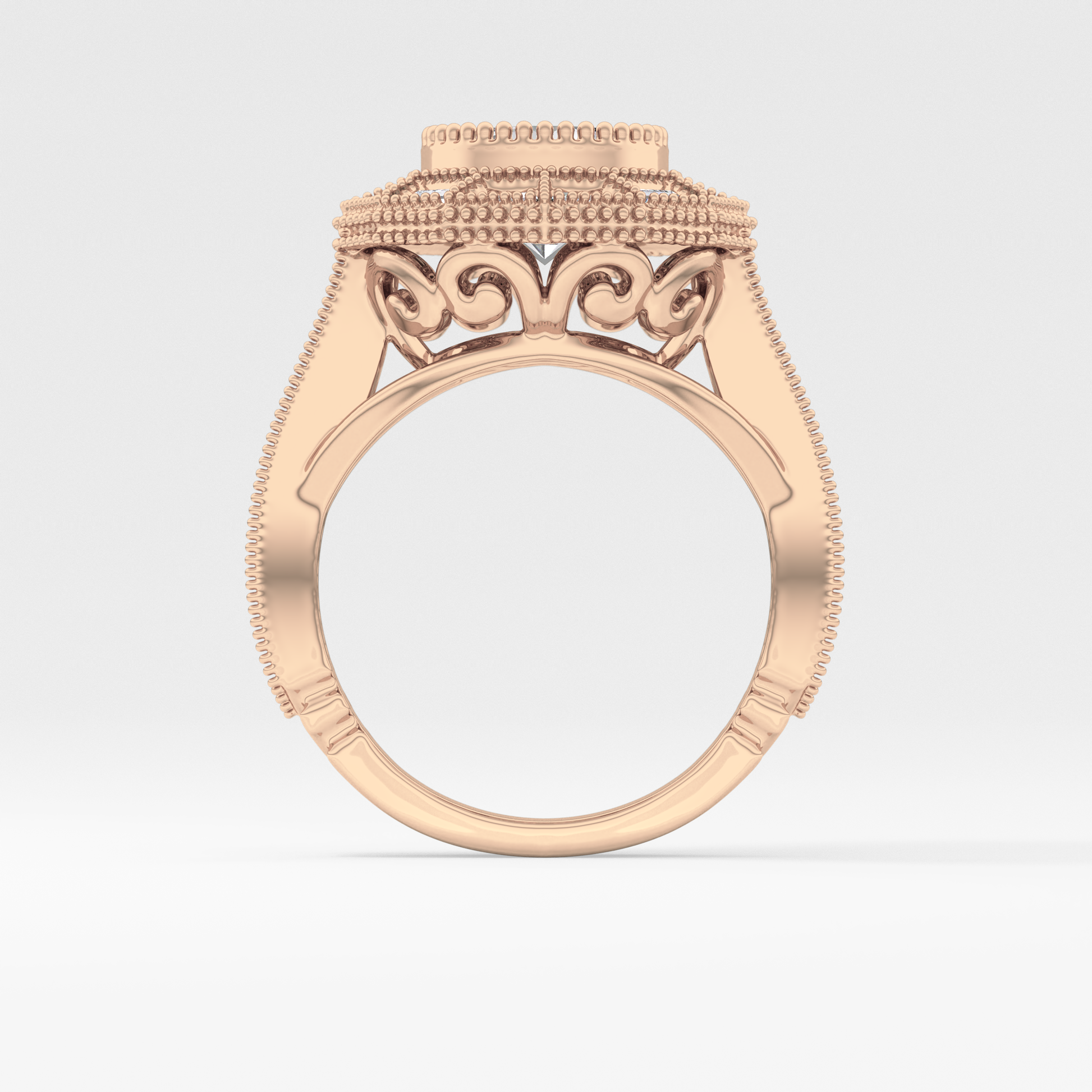 Round Cluster Lab Grown Diamond Engagement Ring