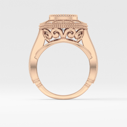 Round Cluster Lab Grown Diamond Engagement Ring