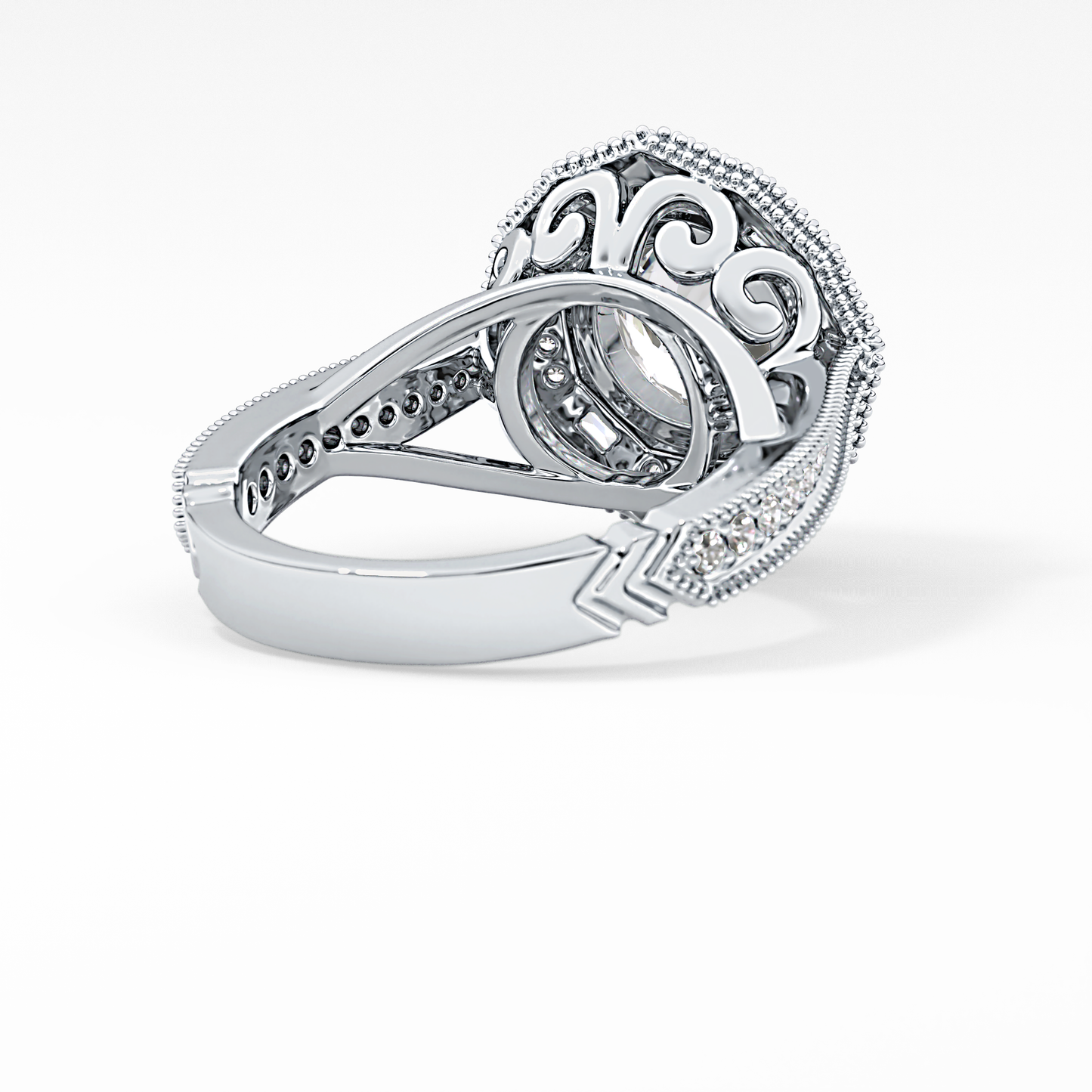 Round Cluster Lab Grown Diamond Engagement Ring