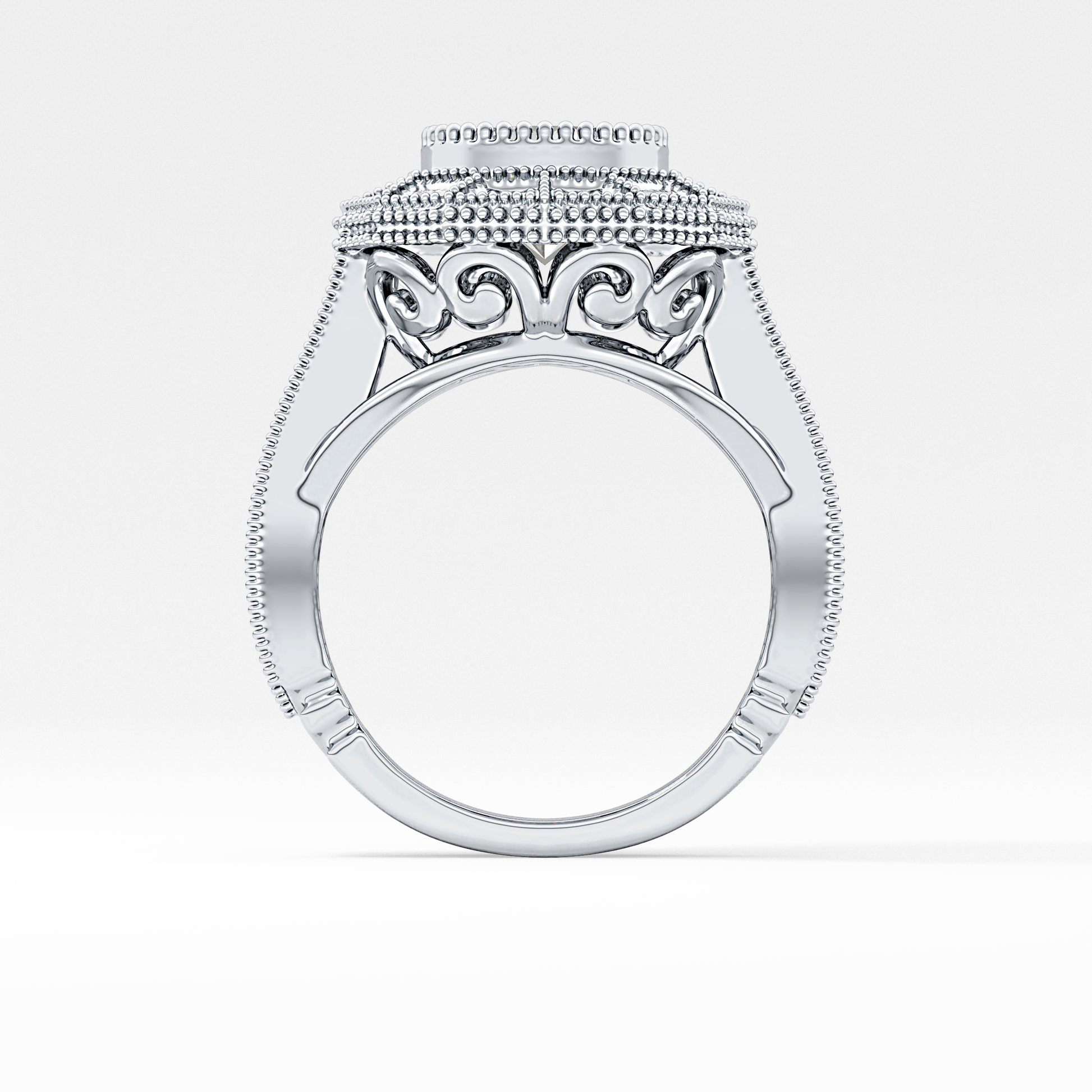 Round Cluster Lab Grown Diamond Engagement Ring