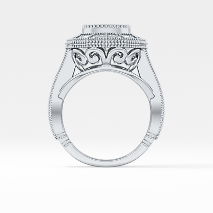 Round Cluster Lab Grown Diamond Engagement Ring