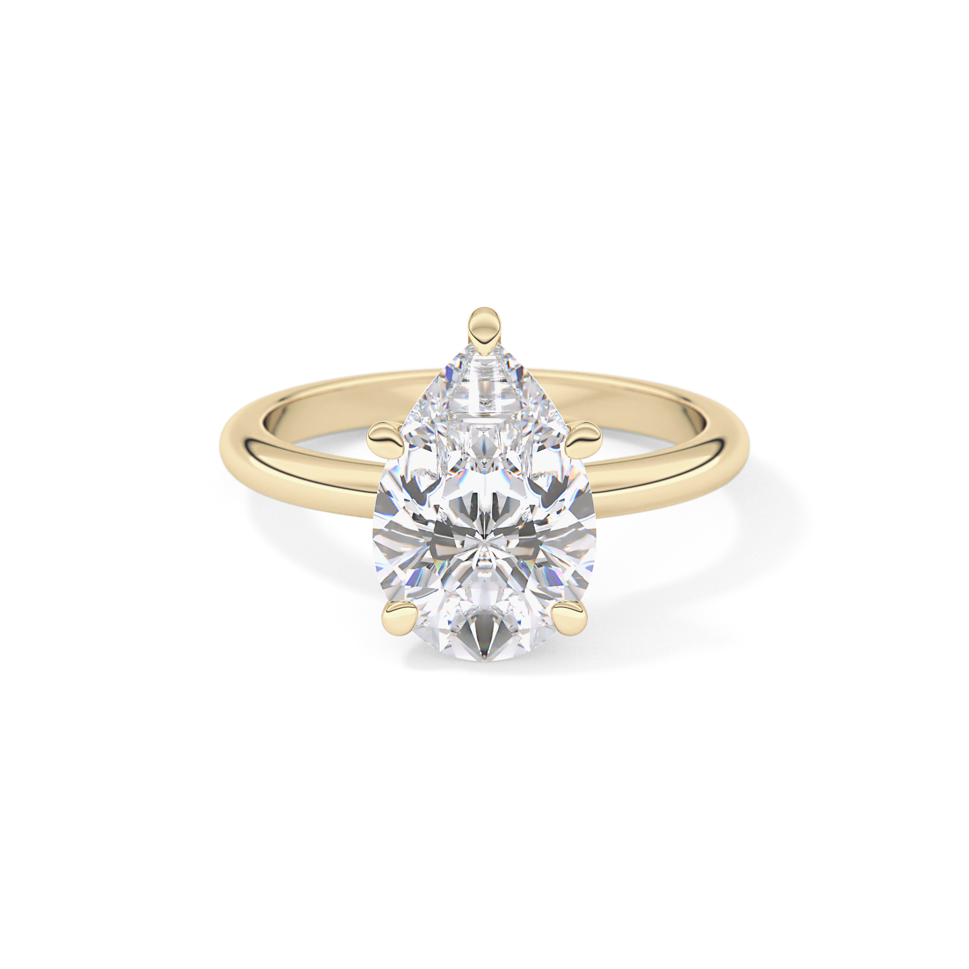 Pear Solitaire Lab Grown Diamond Engagement Ring