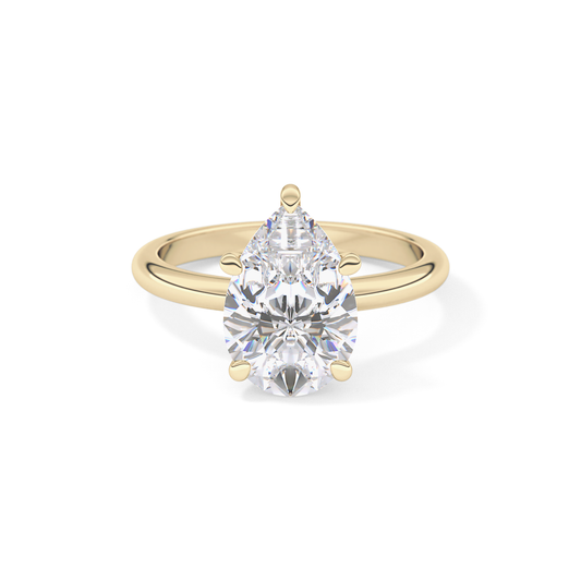 Pear Solitaire Lab Grown Diamond Engagement Ring