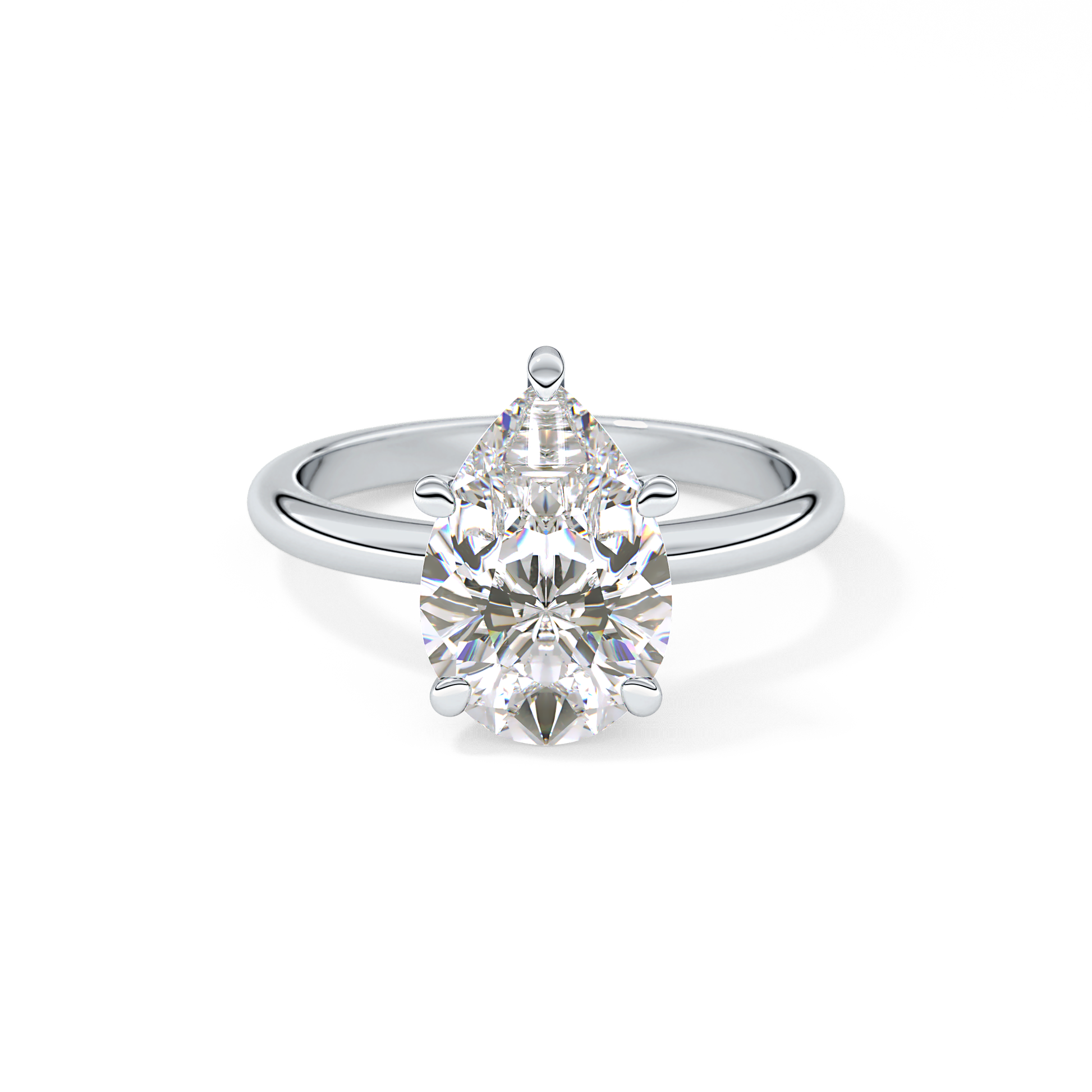 Pear Solitaire Lab Grown Diamond Engagement Ring