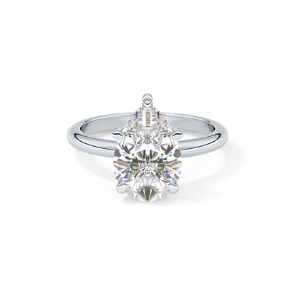 Pear Solitaire Lab Grown Diamond Engagement Ring