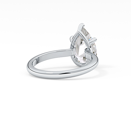 Pear Solitaire Lab Grown Diamond Engagement Ring