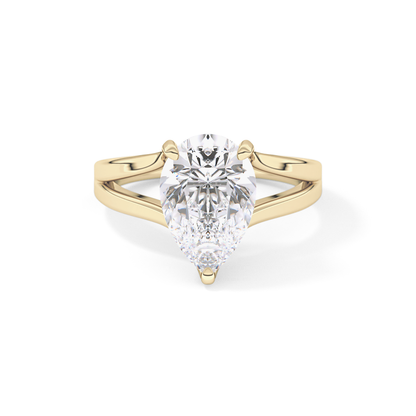 Pear Split Shank Lab Grown Diamond Engagement Ring
