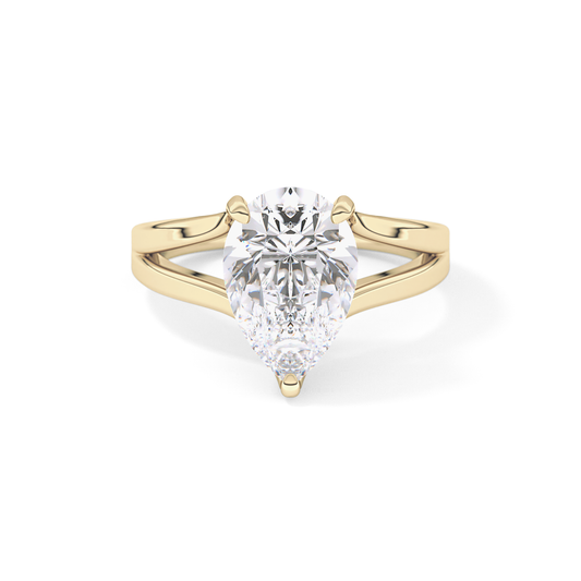 Pear Split Shank Lab Grown Diamond Engagement Ring