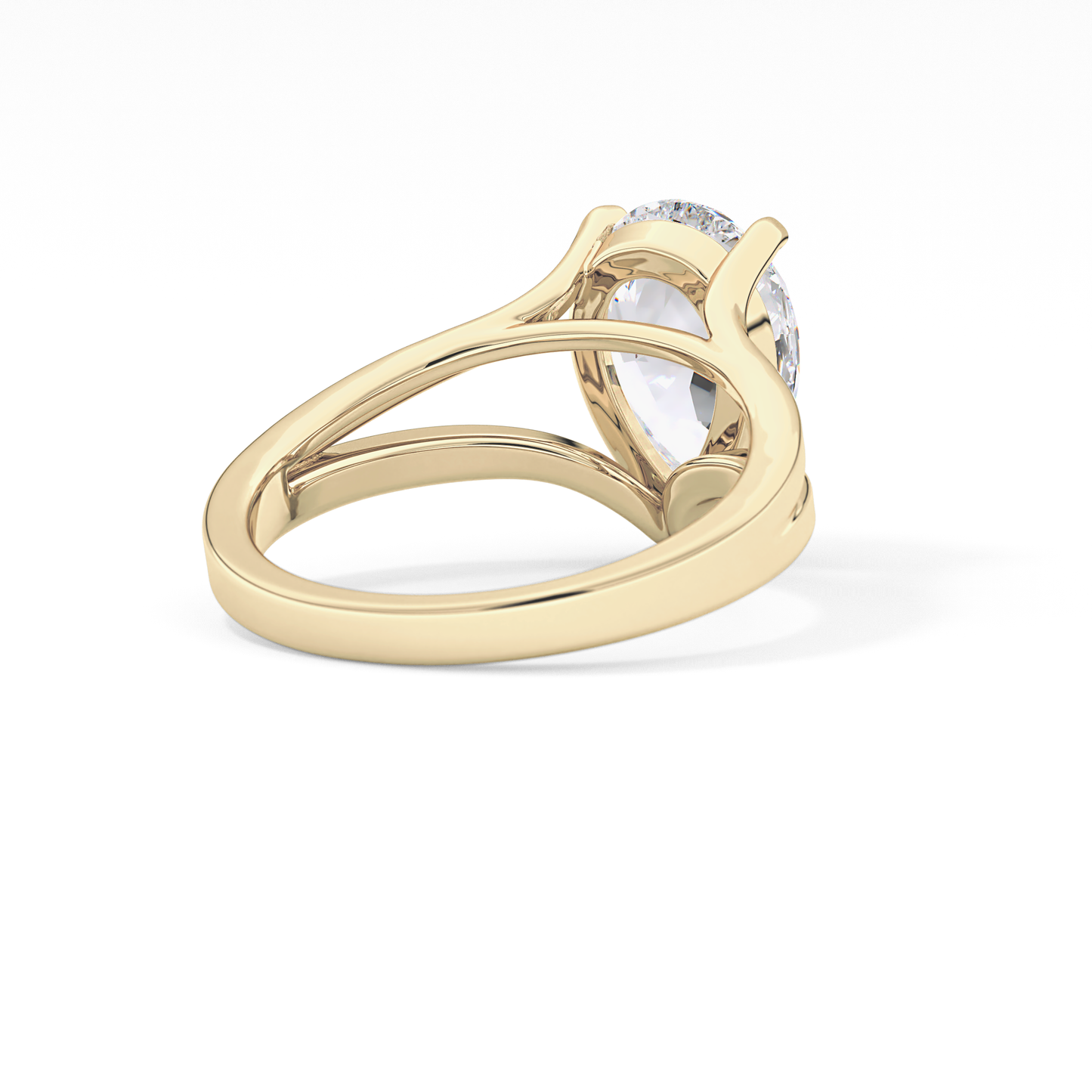 Pear Split Shank Lab Grown Diamond Engagement Ring