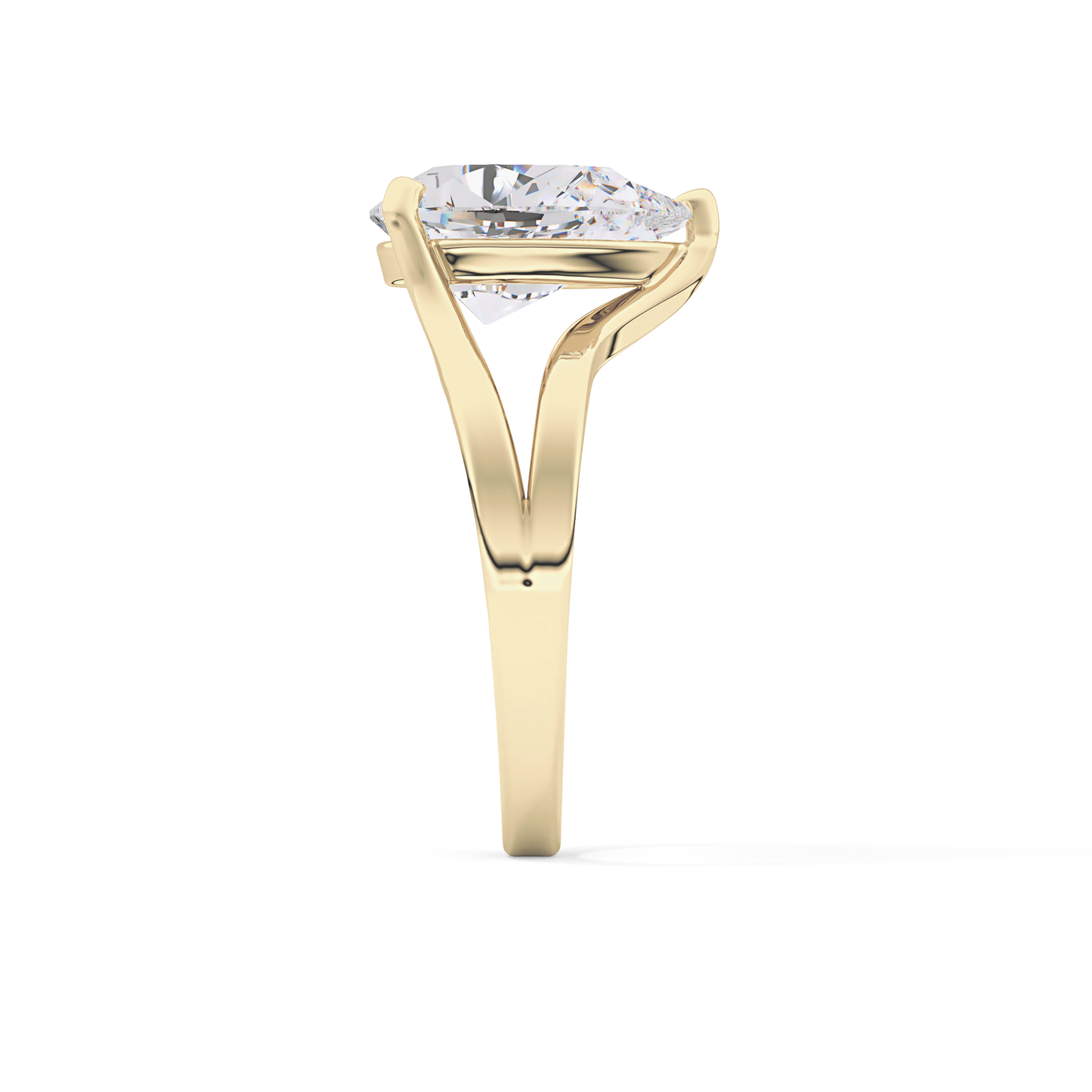 Pear Split Shank Lab Grown Diamond Engagement Ring