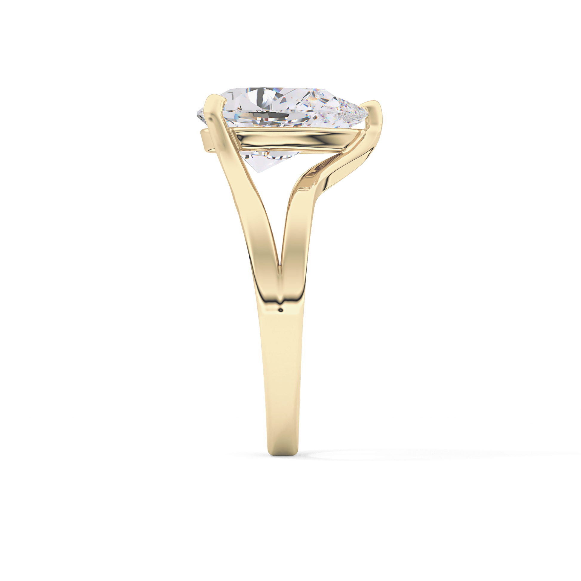 Pear Split Shank Lab Grown Diamond Engagement Ring