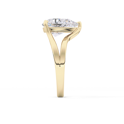 Pear Split Shank Lab Grown Diamond Engagement Ring