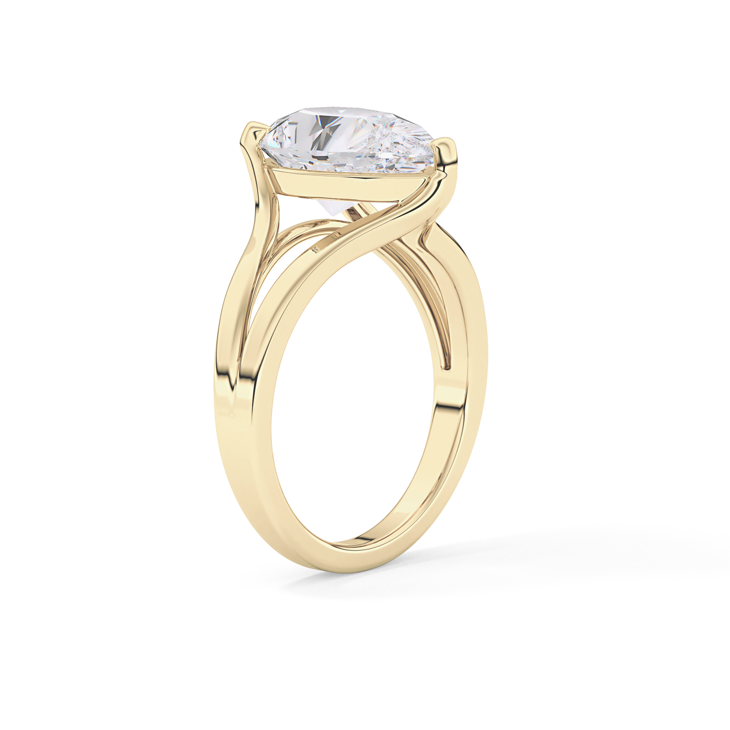 Pear Split Shank Lab Grown Diamond Engagement Ring