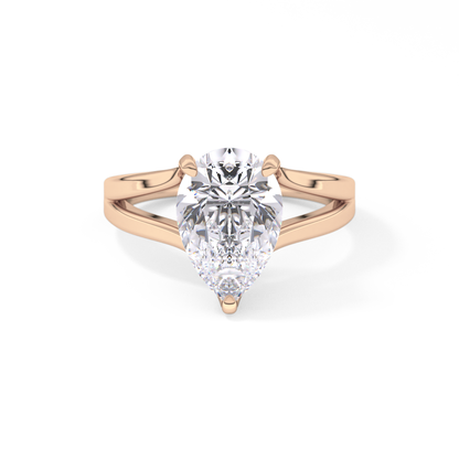 Pear Split Shank Lab Grown Diamond Engagement Ring