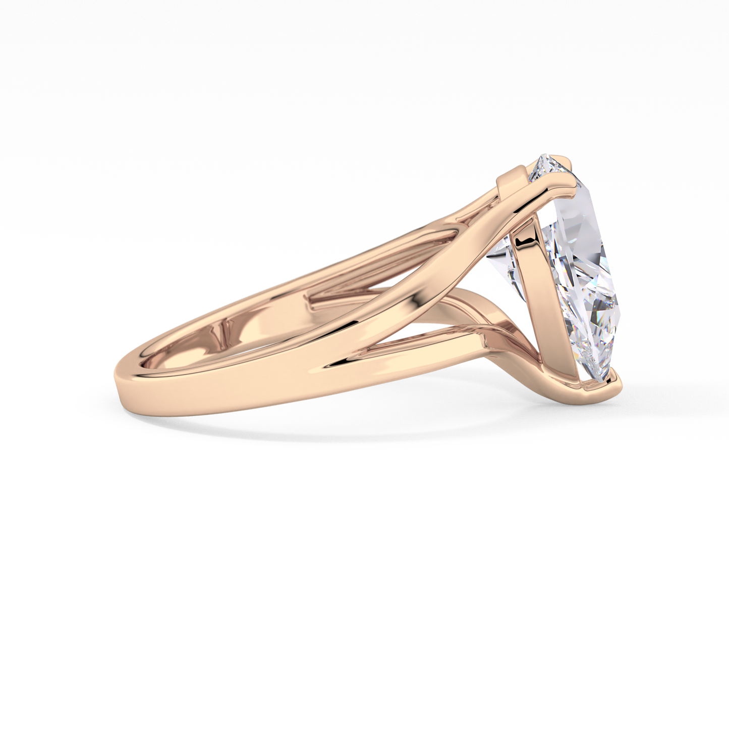 Pear Split Shank Lab Grown Diamond Engagement Ring