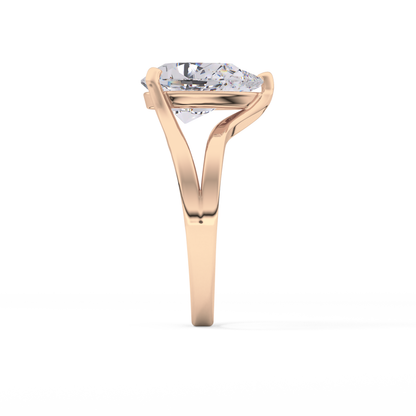 Pear Split Shank Lab Grown Diamond Engagement Ring