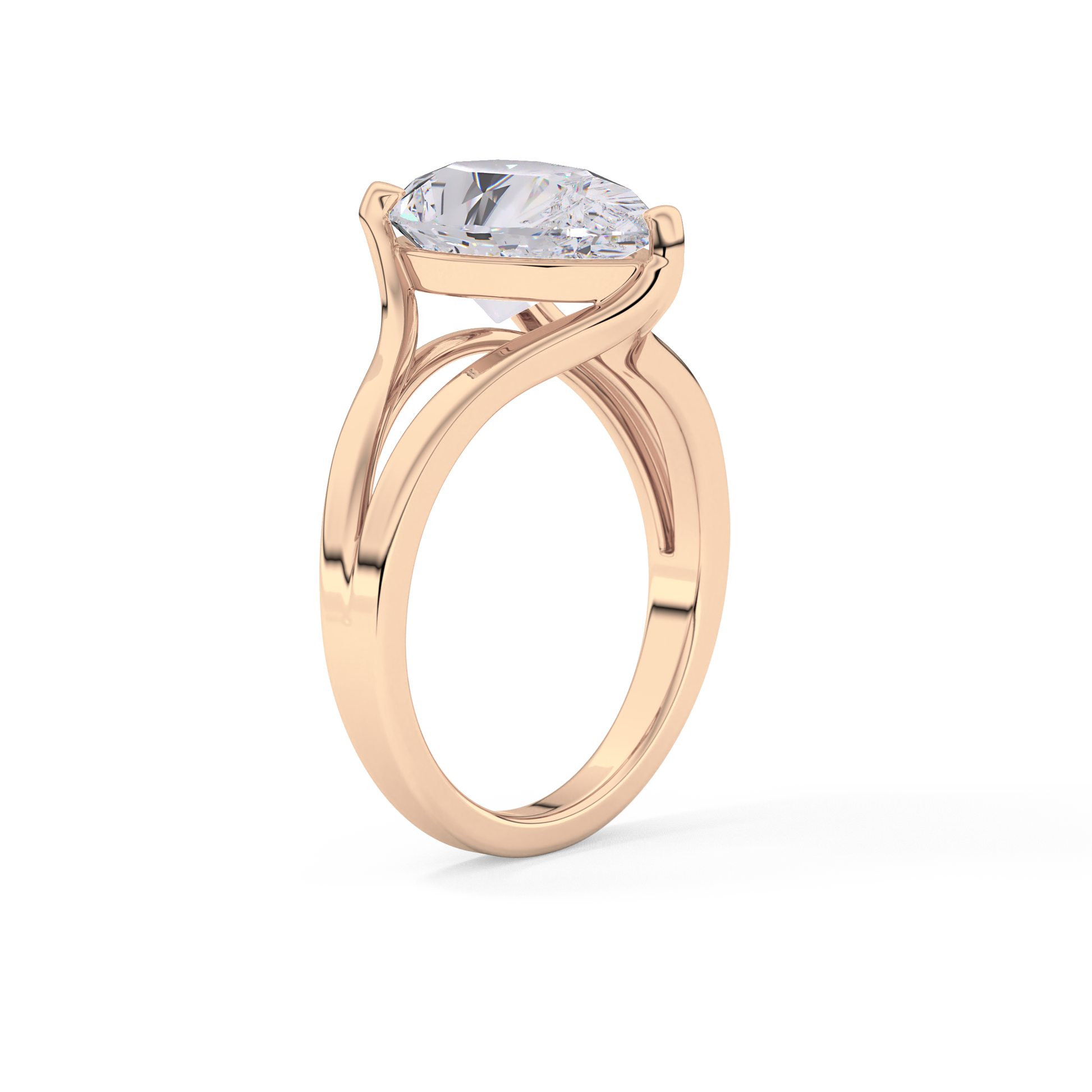 Pear Split Shank Lab Grown Diamond Engagement Ring