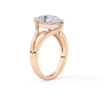 Pear Split Shank Lab Grown Diamond Engagement Ring