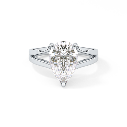 Pear Split Shank Lab Grown Diamond Engagement Ring