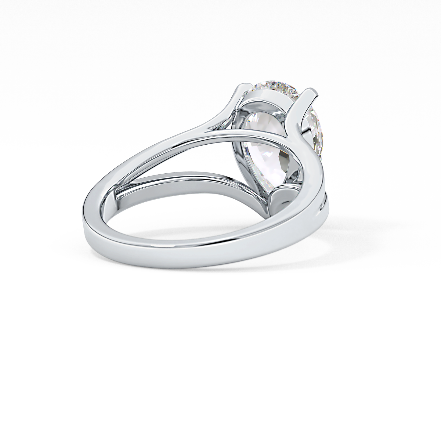 Pear Split Shank Lab Grown Diamond Engagement Ring