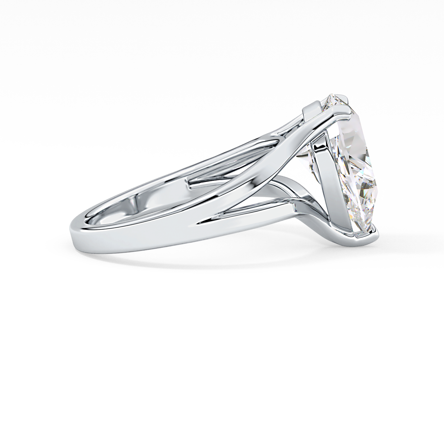 Pear Split Shank Lab Grown Diamond Engagement Ring