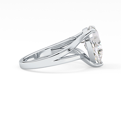Pear Split Shank Lab Grown Diamond Engagement Ring