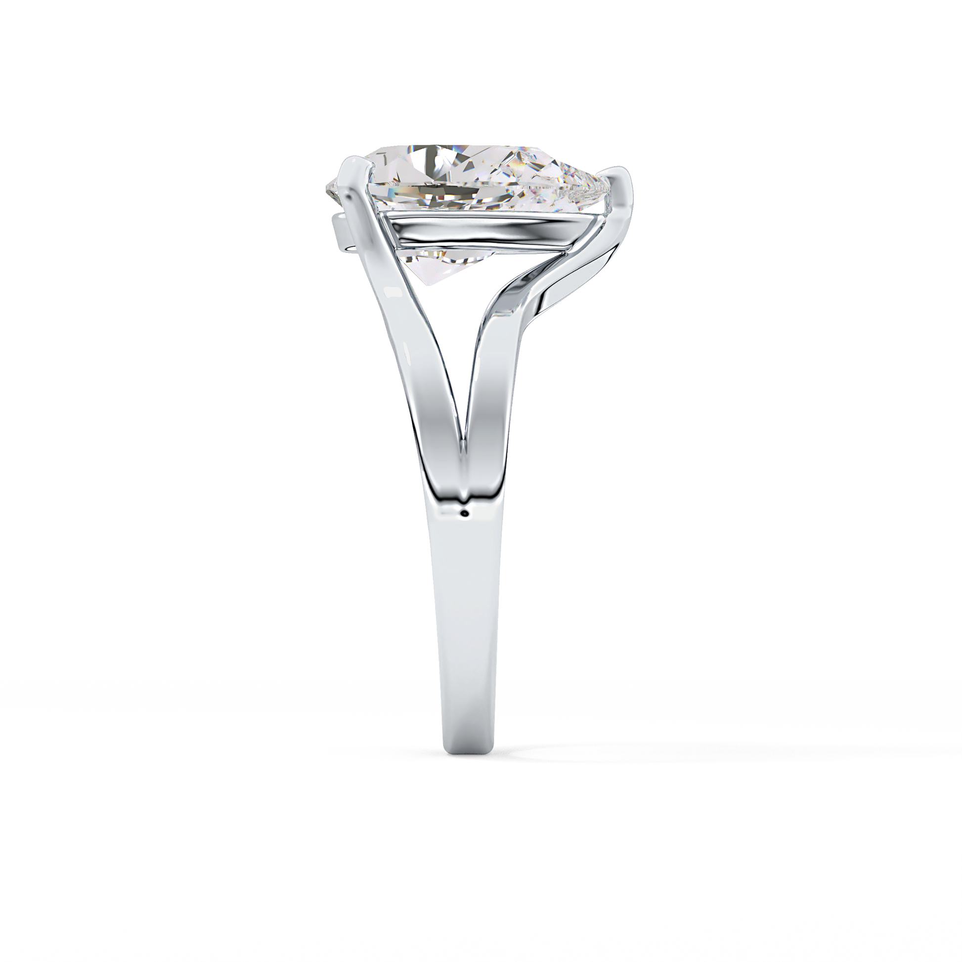 Pear Split Shank Lab Grown Diamond Engagement Ring