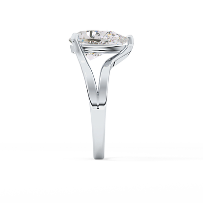 Pear Split Shank Lab Grown Diamond Engagement Ring