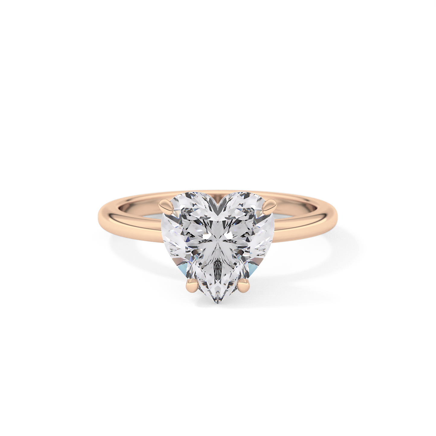 Heart Solitaire Lab Grown Diamond Engagement Ring