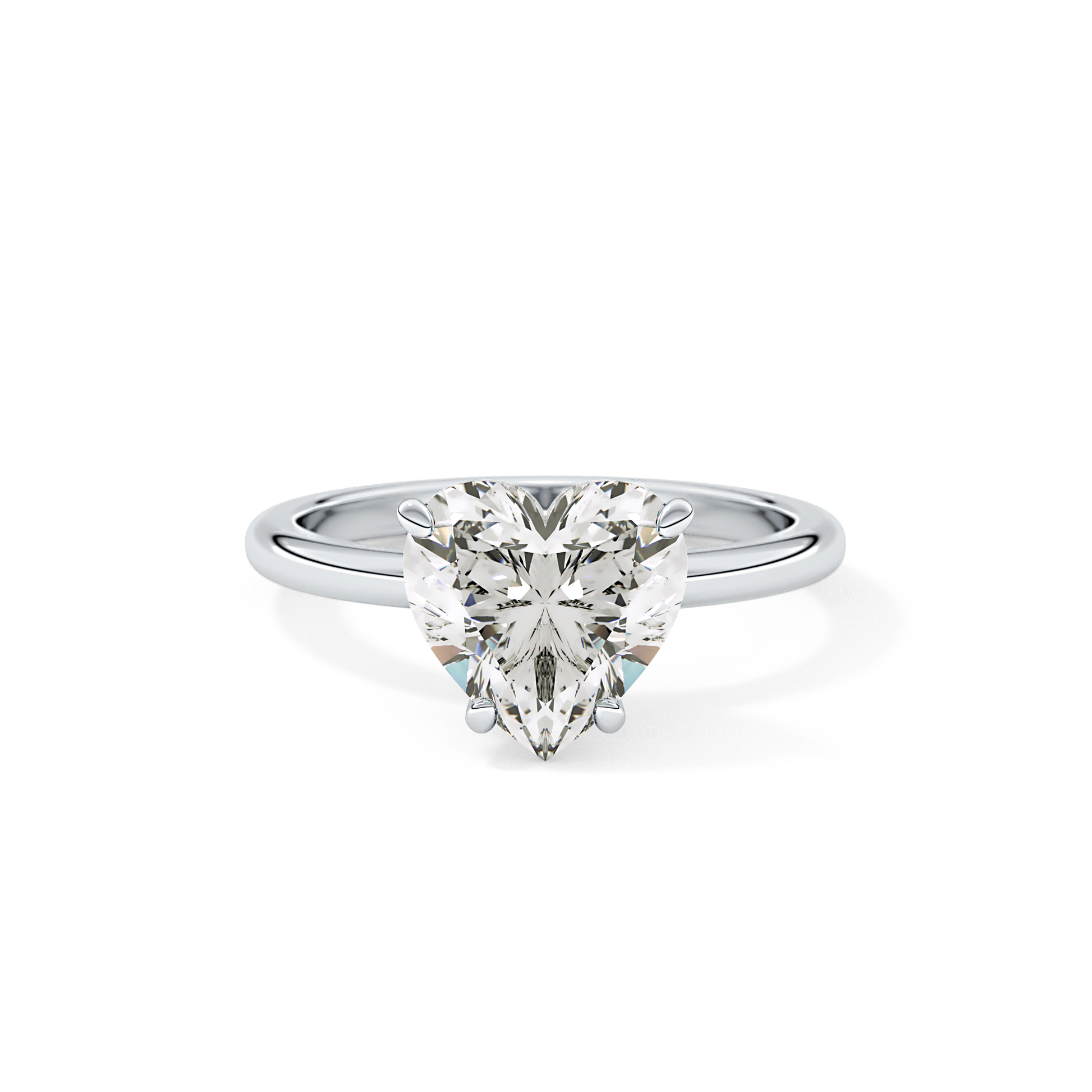 Heart Solitaire Lab Grown Diamond Engagement Ring