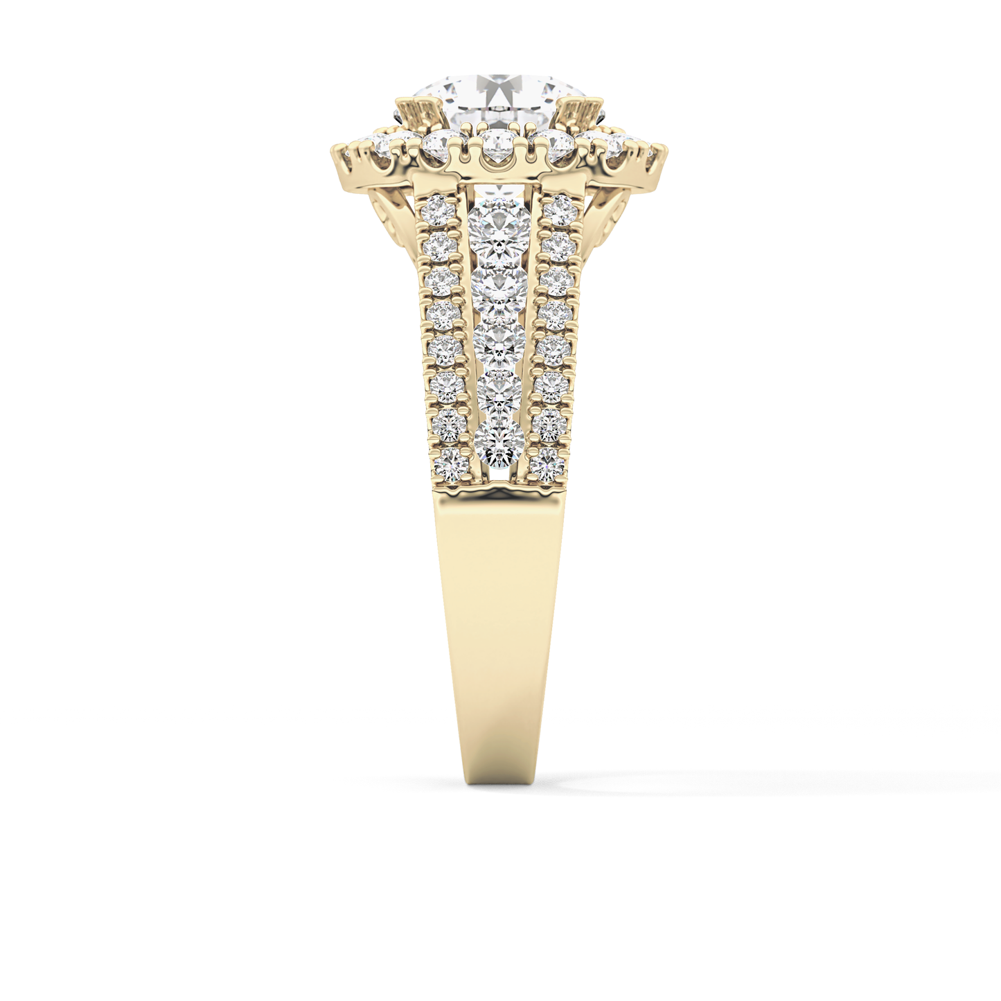 Round Pave Lab Grown Diamond Engagement Ring