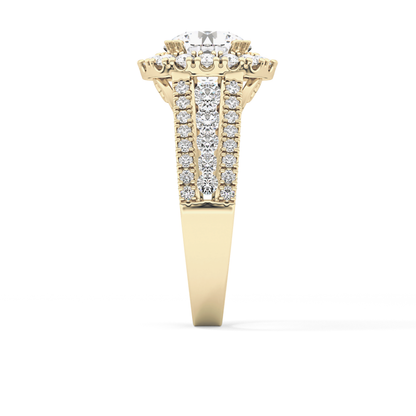 Round Pave Lab Grown Diamond Engagement Ring