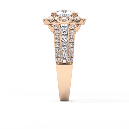 Round Pave Lab Grown Diamond Engagement Ring