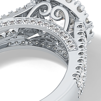 Round Pave Lab Grown Diamond Engagement Ring