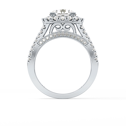 Round Pave Lab Grown Diamond Engagement Ring
