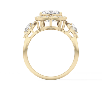 Heart Three Stone Lab Grown Diamond Engagement Ring