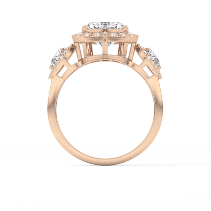 Heart Three Stone Lab Grown Diamond Engagement Ring
