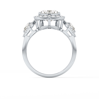 Heart Three Stone Lab Grown Diamond Engagement Ring