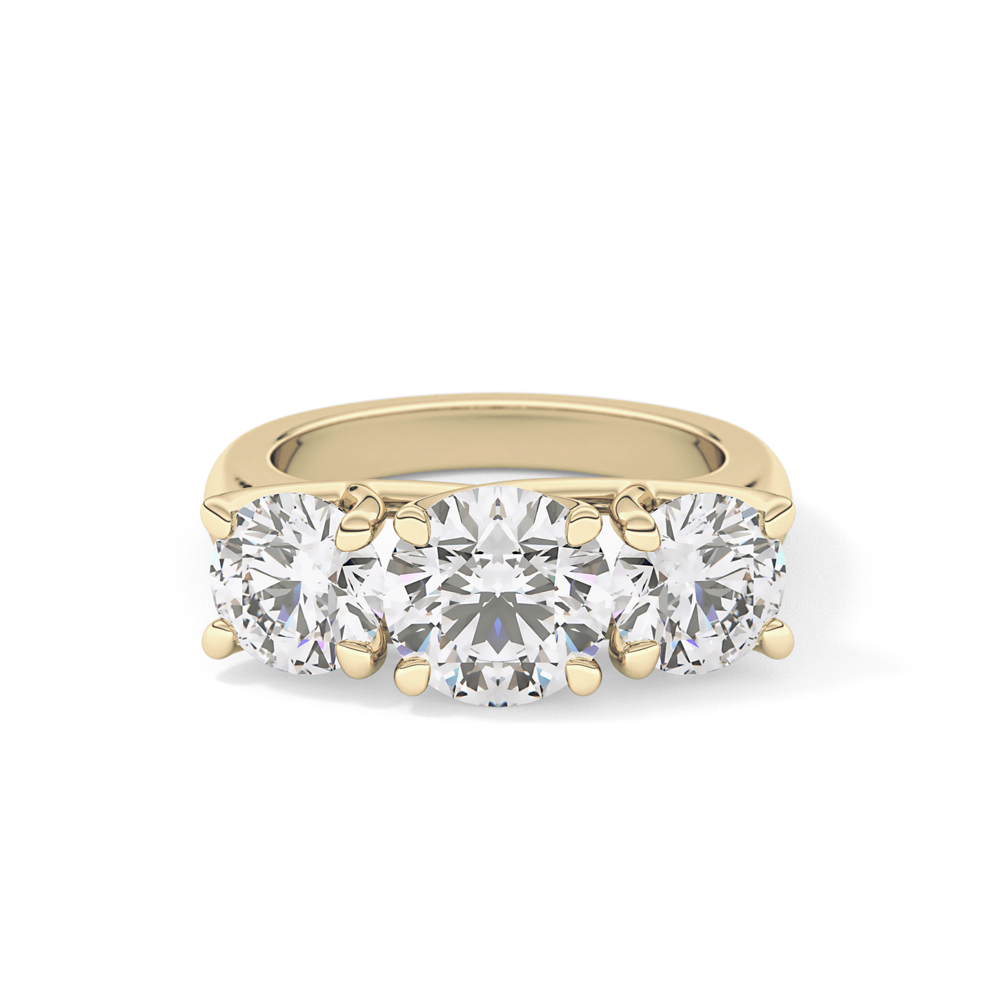 Round Three Stone Lab Grown Diamond Engagement Ring