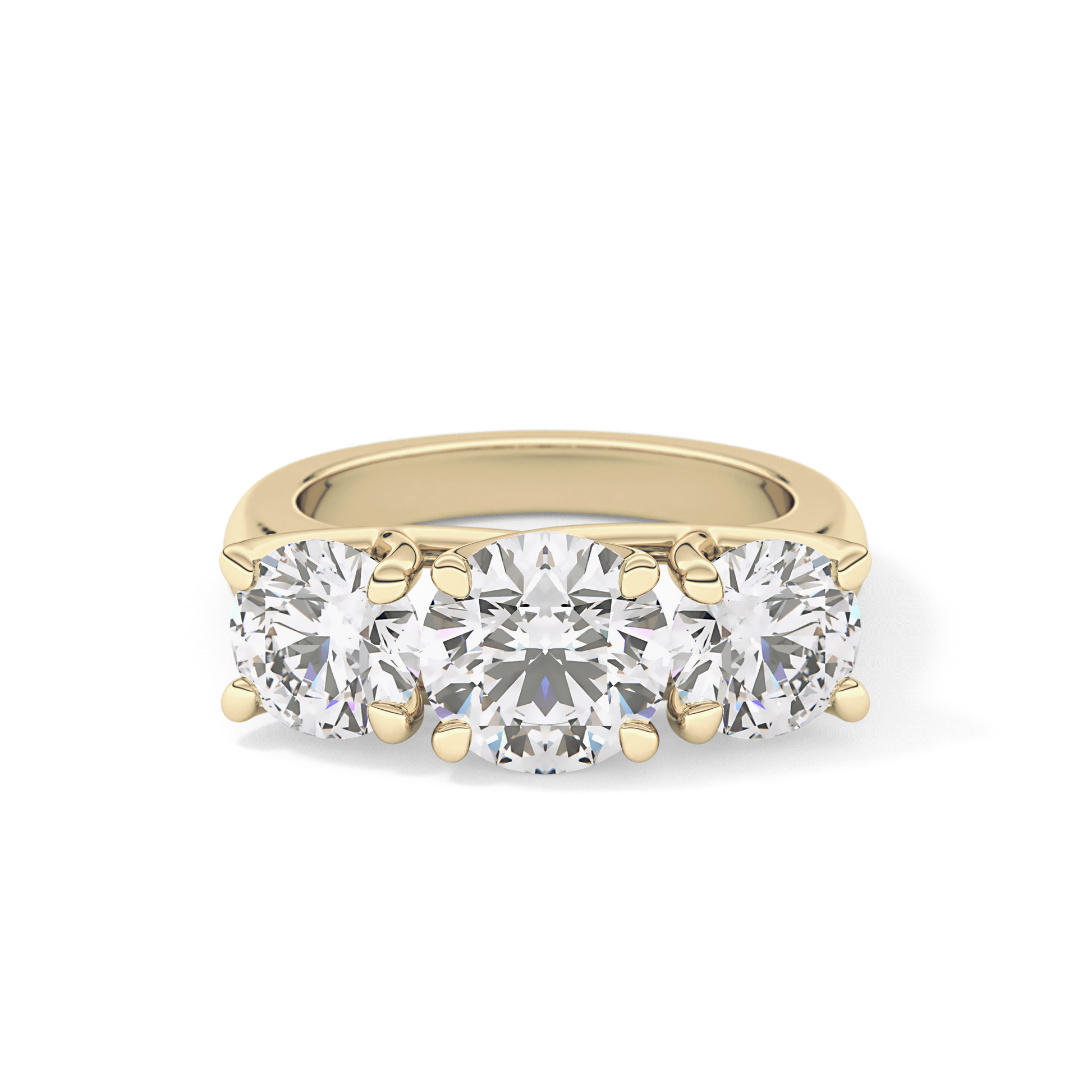 Round Three Stone Lab Grown Diamond Engagement Ring
