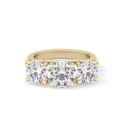 Round Three Stone Lab Grown Diamond Engagement Ring
