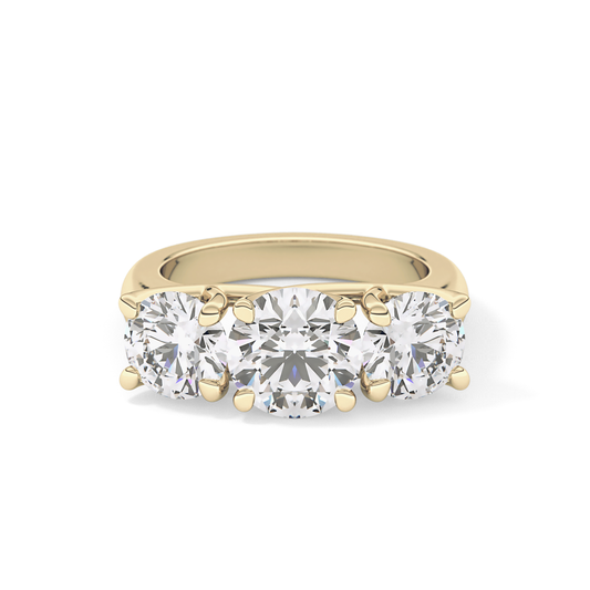 Round Three Stone Lab Grown Diamond Engagement Ring