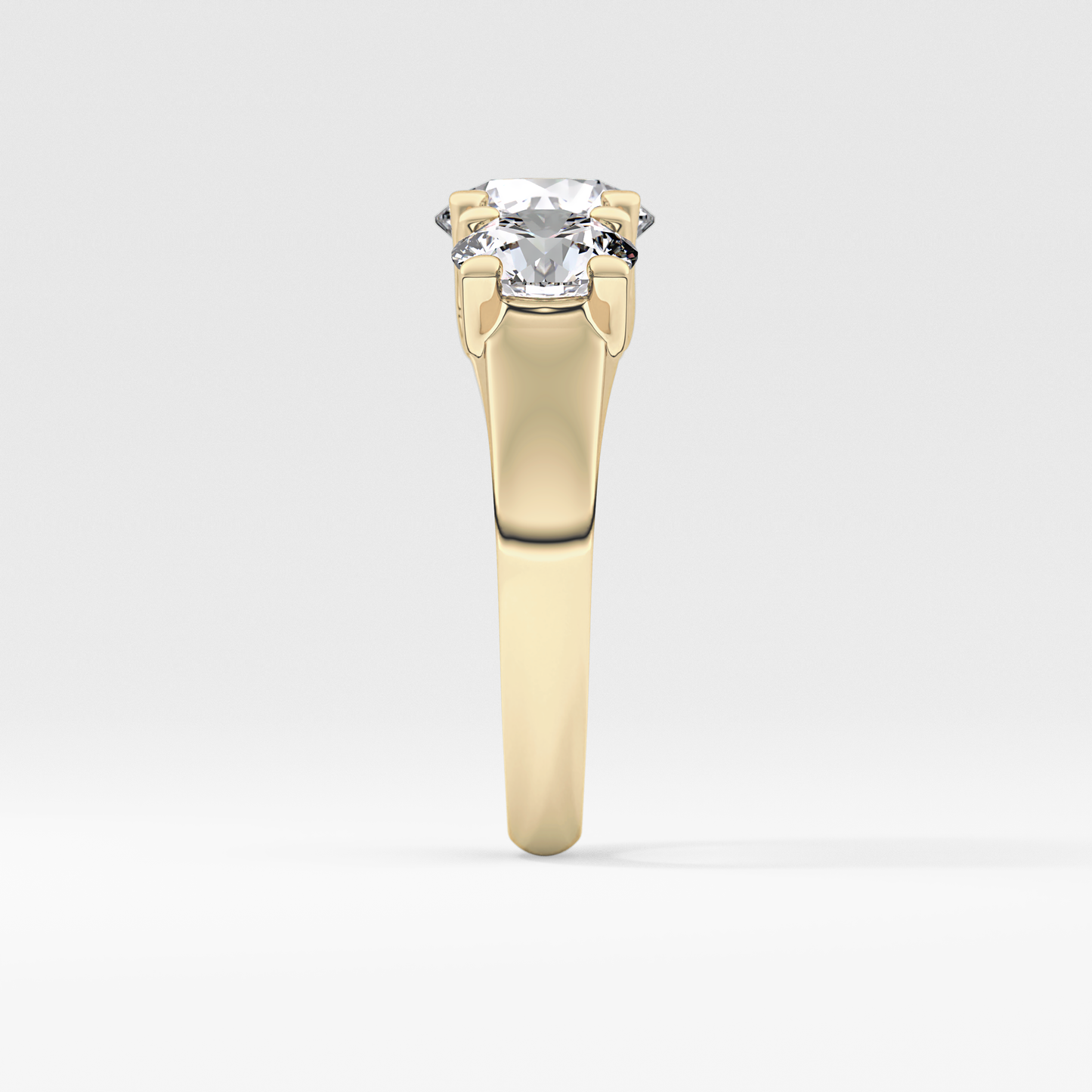 Round Three Stone Lab Grown Diamond Engagement Ring