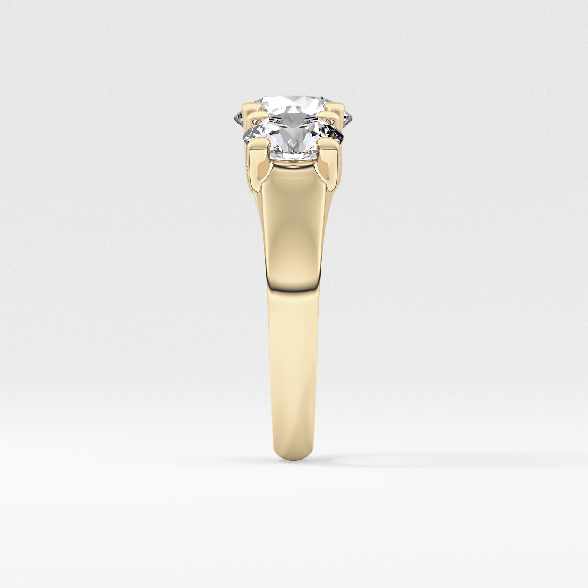 Round Three Stone Lab Grown Diamond Engagement Ring